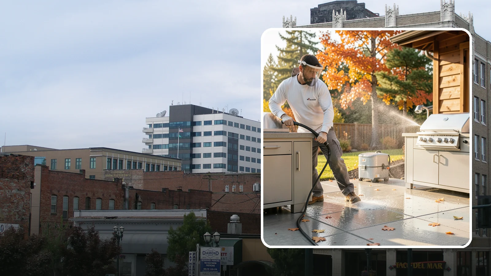 Outdoor Kitchen Appliance Cleaning in Everett, Snohomish County, WA - We detail built-in outdoor refrigerators, sinks, and stainless cabinetry so your alfresco kitchen resists the corrosion PNW...