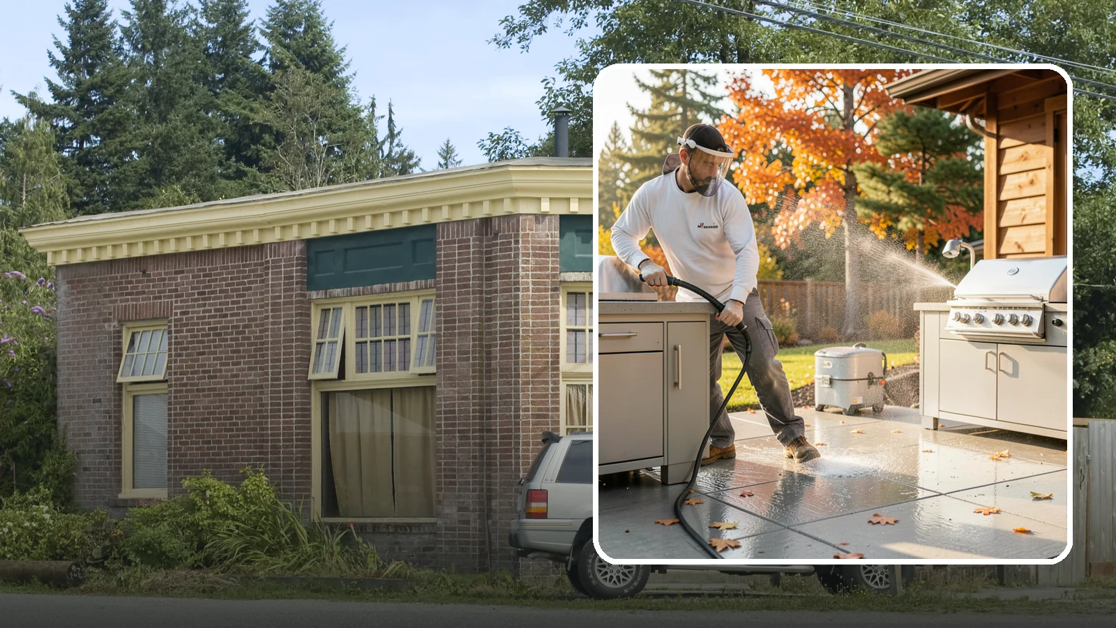 Outdoor Kitchen Appliance Cleaning in Hamilton, Skagit County, WA - We detail built-in outdoor refrigerators, sinks, and stainless cabinetry so your alfresco kitchen resists the corrosion PNW...