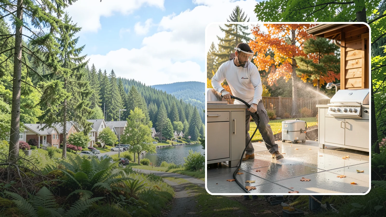 Outdoor Kitchen Appliance Cleaning in Lake Forest Park, King County, WA - We detail built-in outdoor refrigerators, sinks, and stainless cabinetry so your alfresco kitchen resists the corrosion PNW...