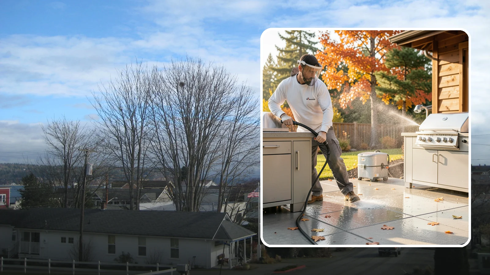 Outdoor Kitchen Appliance Cleaning in Langley, Island County, WA - We detail built-in outdoor refrigerators, sinks, and stainless cabinetry so your alfresco kitchen resists the corrosion PNW...