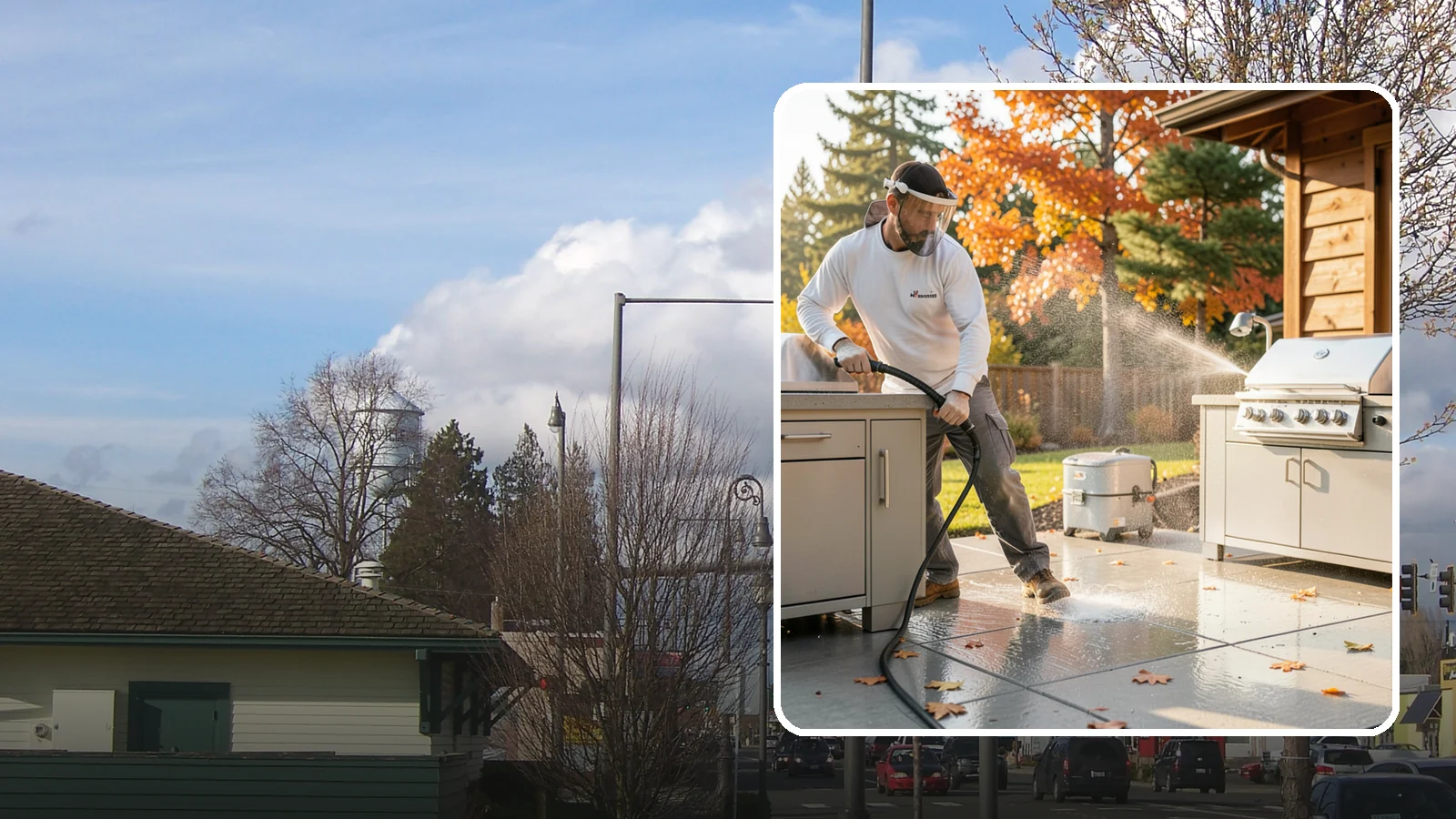 Outdoor Kitchen Appliance Cleaning in Marysville, Snohomish County, WA - We detail built-in outdoor refrigerators, sinks, and stainless cabinetry so your alfresco kitchen resists the corrosion PNW...