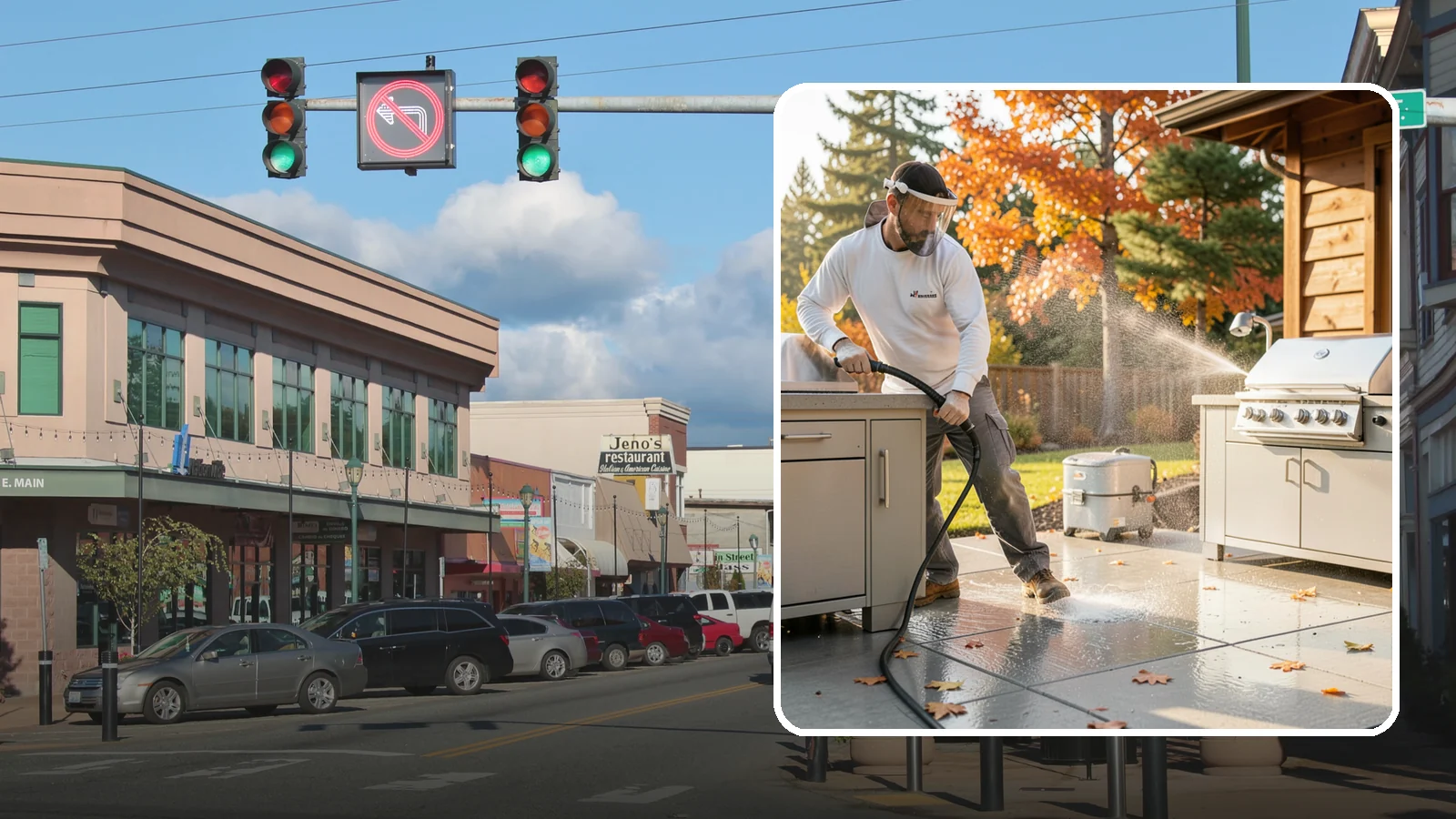 Outdoor Kitchen Appliance Cleaning in Monroe, Snohomish County, WA - We detail built-in outdoor refrigerators, sinks, and stainless cabinetry so your alfresco kitchen resists the corrosion PNW...