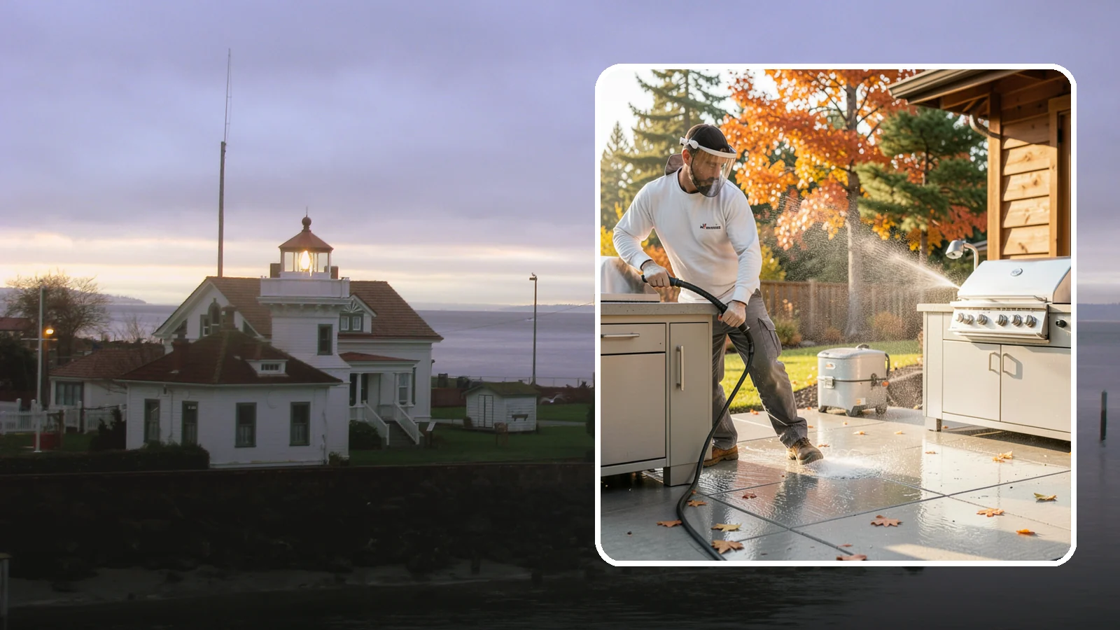 Outdoor Kitchen Appliance Cleaning in Mukilteo, Snohomish County, WA - We detail built-in outdoor refrigerators, sinks, and stainless cabinetry so your alfresco kitchen resists the corrosion PNW...