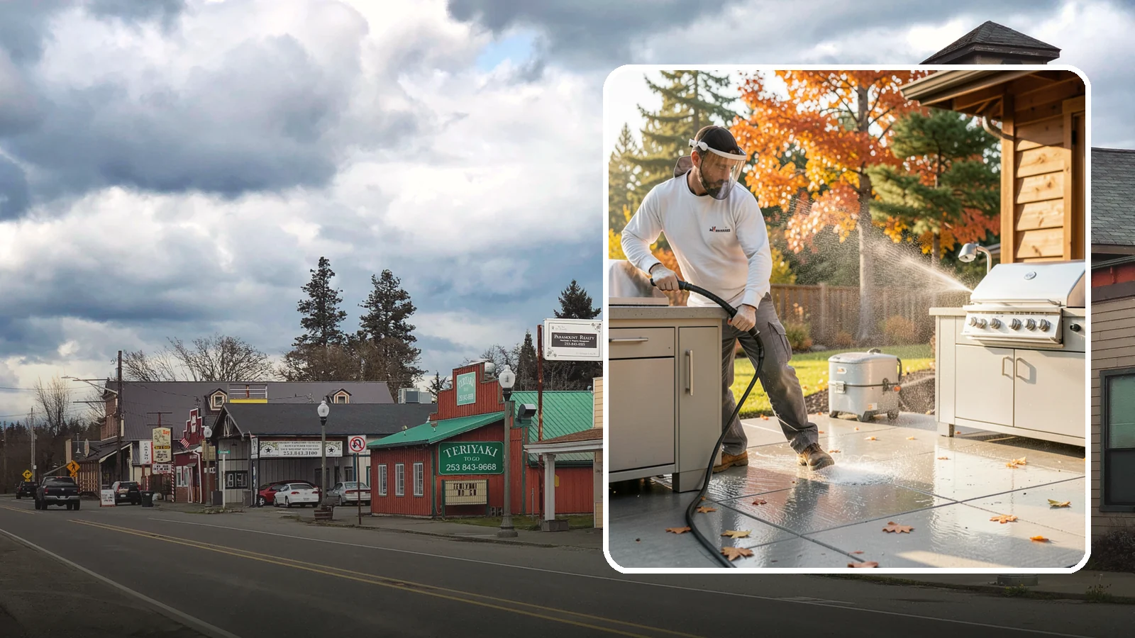 Outdoor Kitchen Appliance Cleaning in Roy, Pierce County, WA - We detail built-in outdoor refrigerators, sinks, and stainless cabinetry so your alfresco kitchen resists the corrosion PNW...