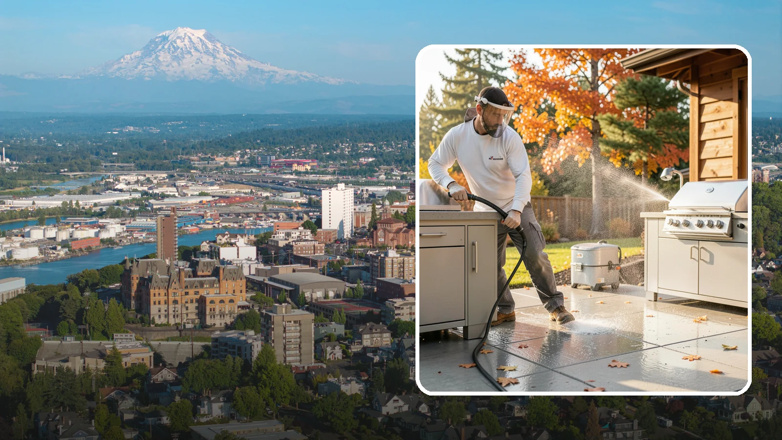 Outdoor Kitchen Appliance Cleaning in Tacoma, Pierce County, WA - We detail built-in outdoor refrigerators, sinks, and stainless cabinetry so your alfresco kitchen resists the corrosion PNW...