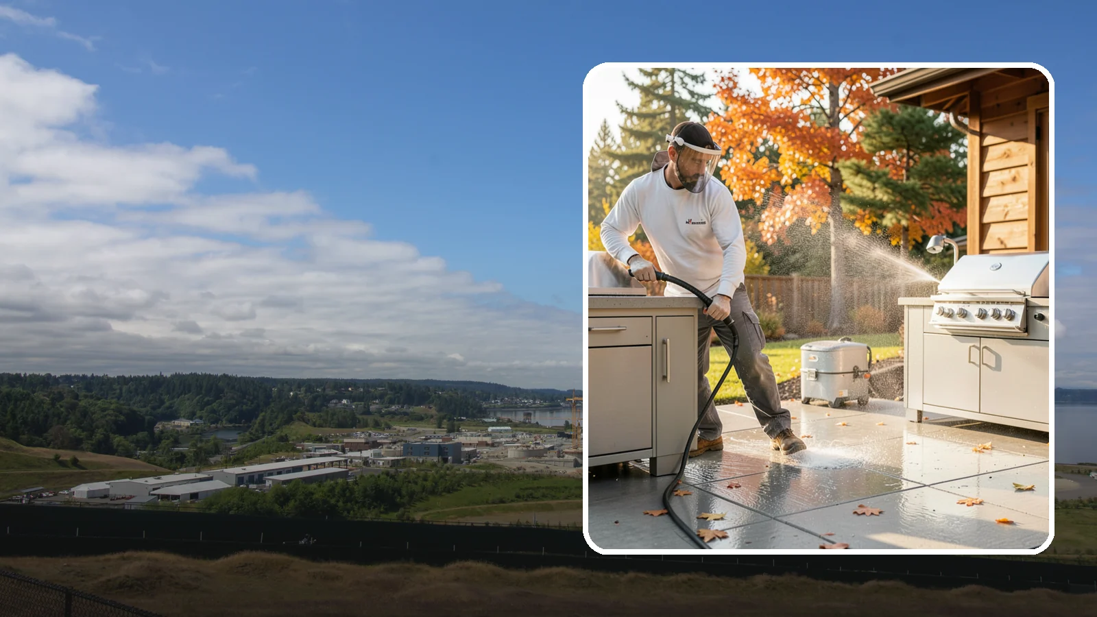Outdoor Kitchen Appliance Cleaning in University Place, Pierce County, WA - We detail built-in outdoor refrigerators, sinks, and stainless cabinetry so your alfresco kitchen resists the corrosion PNW...