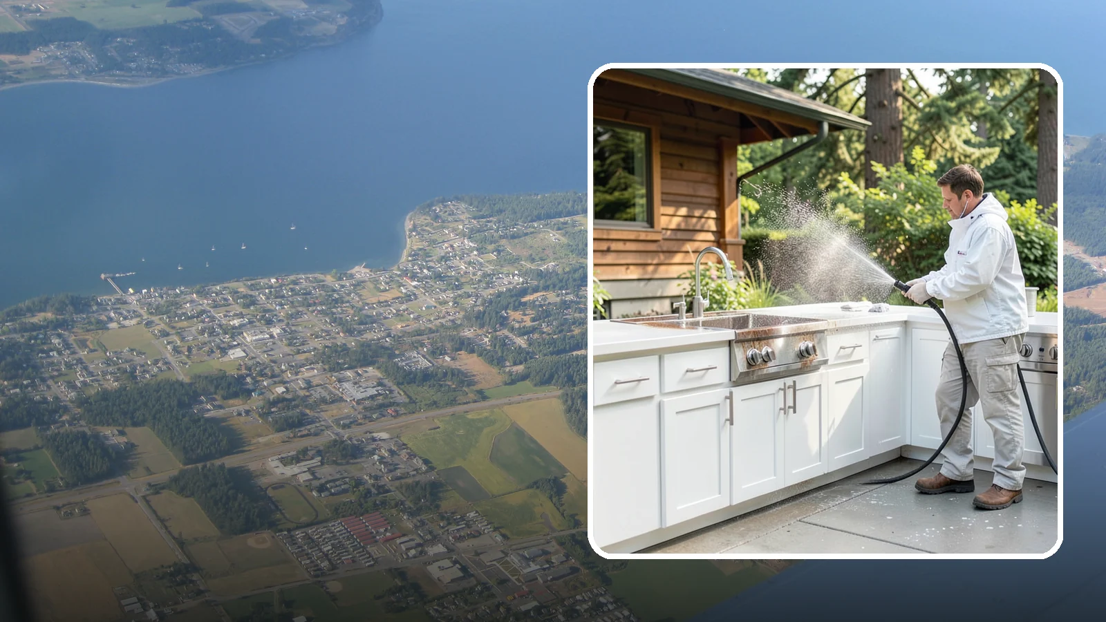 Outdoor Kitchen Cleaning in Coupeville, Island County, WA - Detail-clean outdoor kitchen counters, cabinetry, and surrounds to cut grease and grime without harming appliances.