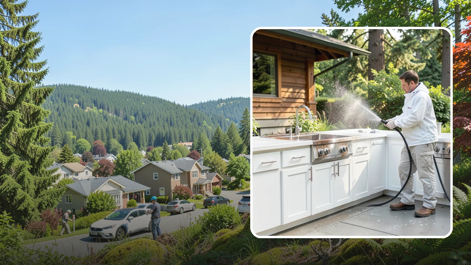 Outdoor Kitchen Cleaning in Index, Snohomish County, WA - Detail-clean outdoor kitchen counters, cabinetry, and surrounds to cut grease and grime without harming appliances.