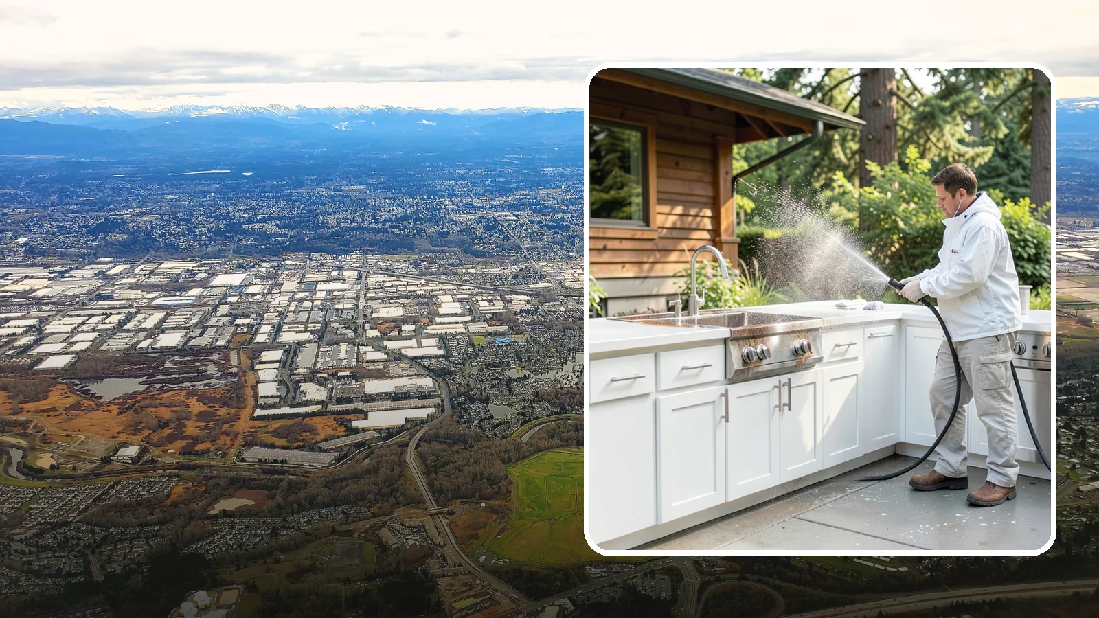 Outdoor Kitchen Cleaning in Kent, King County, WA - Detail-clean outdoor kitchen counters, cabinetry, and surrounds to cut grease and grime without harming appliances.
