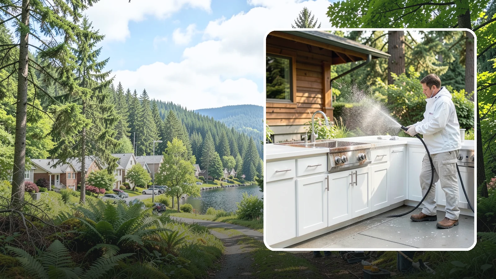 Outdoor Kitchen Cleaning in Lake Forest Park, King County, WA - Detail-clean outdoor kitchen counters, cabinetry, and surrounds to cut grease and grime without harming appliances.