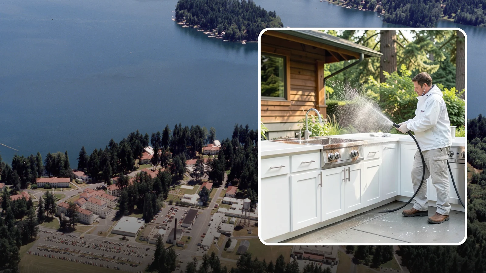 Outdoor Kitchen Cleaning in Lakewood, Pierce County, WA - Detail-clean outdoor kitchen counters, cabinetry, and surrounds to cut grease and grime without harming appliances.