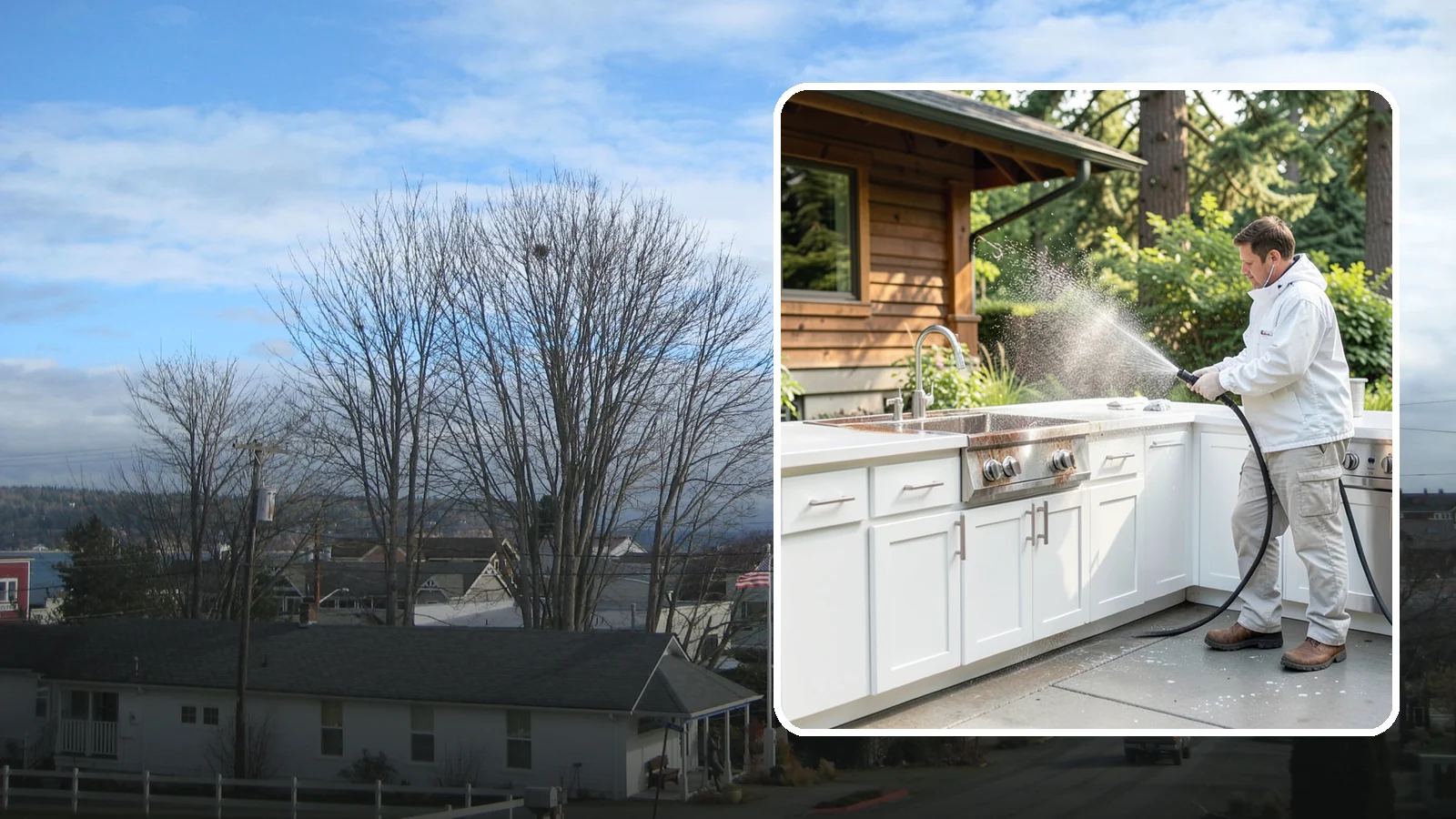 Outdoor Kitchen Cleaning in Langley, Island County, WA - Detail-clean outdoor kitchen counters, cabinetry, and surrounds to cut grease and grime without harming appliances.