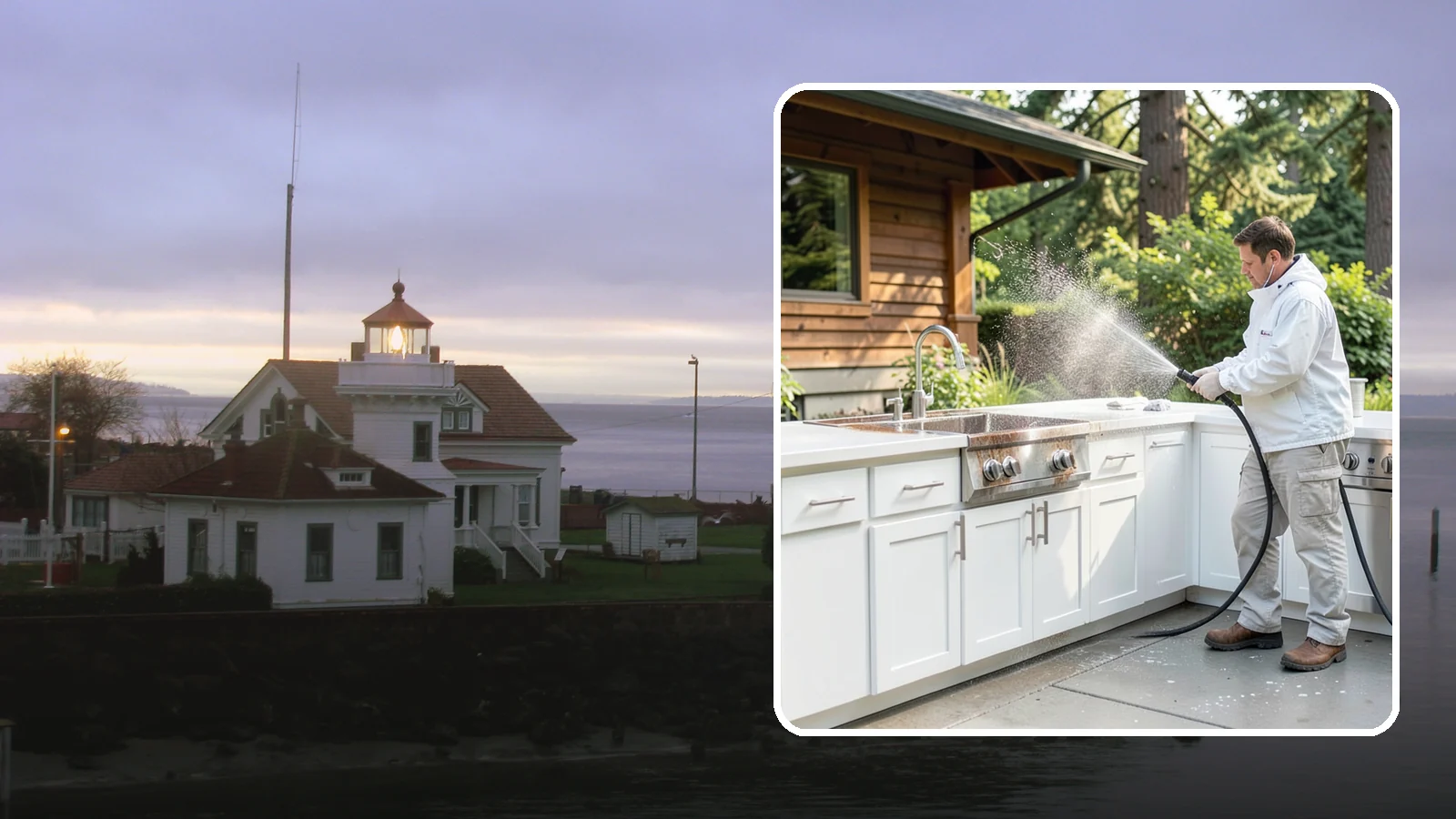 Outdoor Kitchen Cleaning in Mukilteo, Snohomish County, WA - Detail-clean outdoor kitchen counters, cabinetry, and surrounds to cut grease and grime without harming appliances.