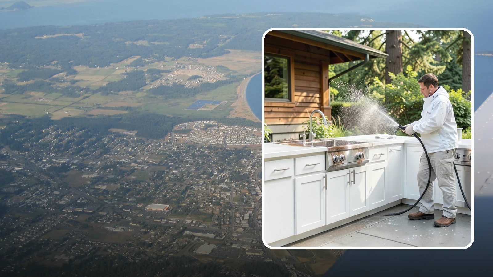 Outdoor Kitchen Cleaning in Oak Harbor, Island County, WA - Detail-clean outdoor kitchen counters, cabinetry, and surrounds to cut grease and grime without harming appliances.