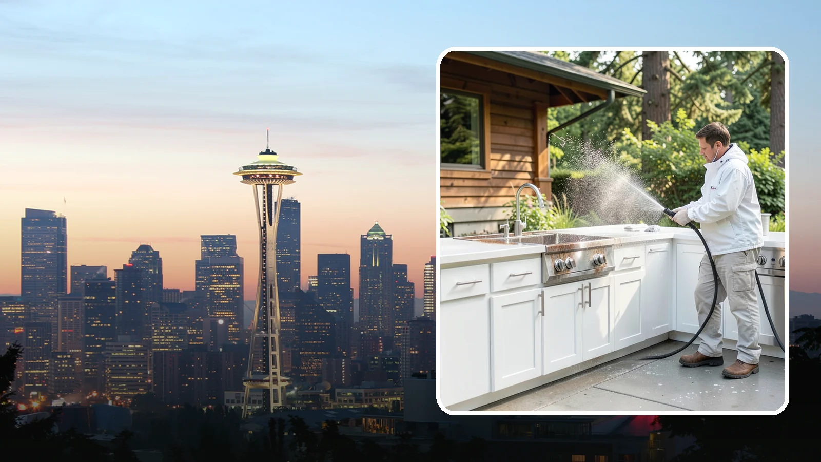 Outdoor Kitchen Cleaning in Seattle, King County, WA - Detail-clean outdoor kitchen counters, cabinetry, and surrounds to cut grease and grime without harming appliances.