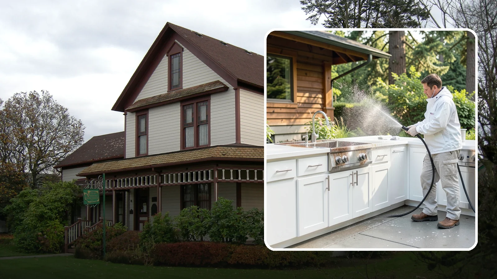 Outdoor Kitchen Cleaning in Sumner, Pierce County, WA - Detail-clean outdoor kitchen counters, cabinetry, and surrounds to cut grease and grime without harming appliances.