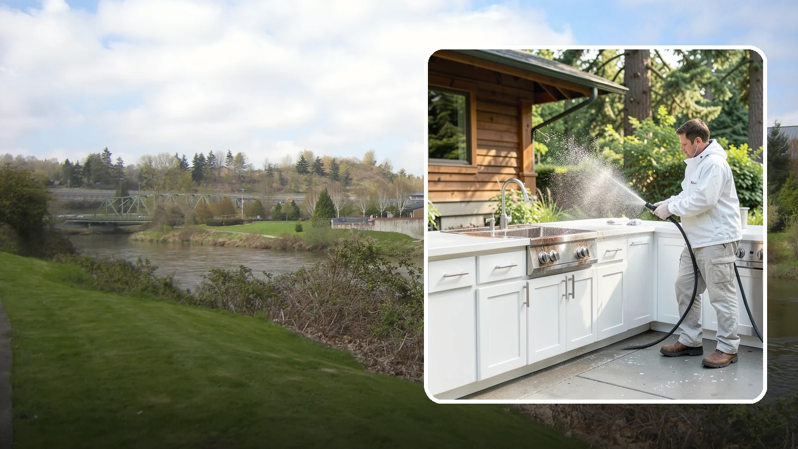 Outdoor Kitchen Cleaning in Tukwila, King County, WA - Detail-clean outdoor kitchen counters, cabinetry, and surrounds to cut grease and grime without harming appliances.