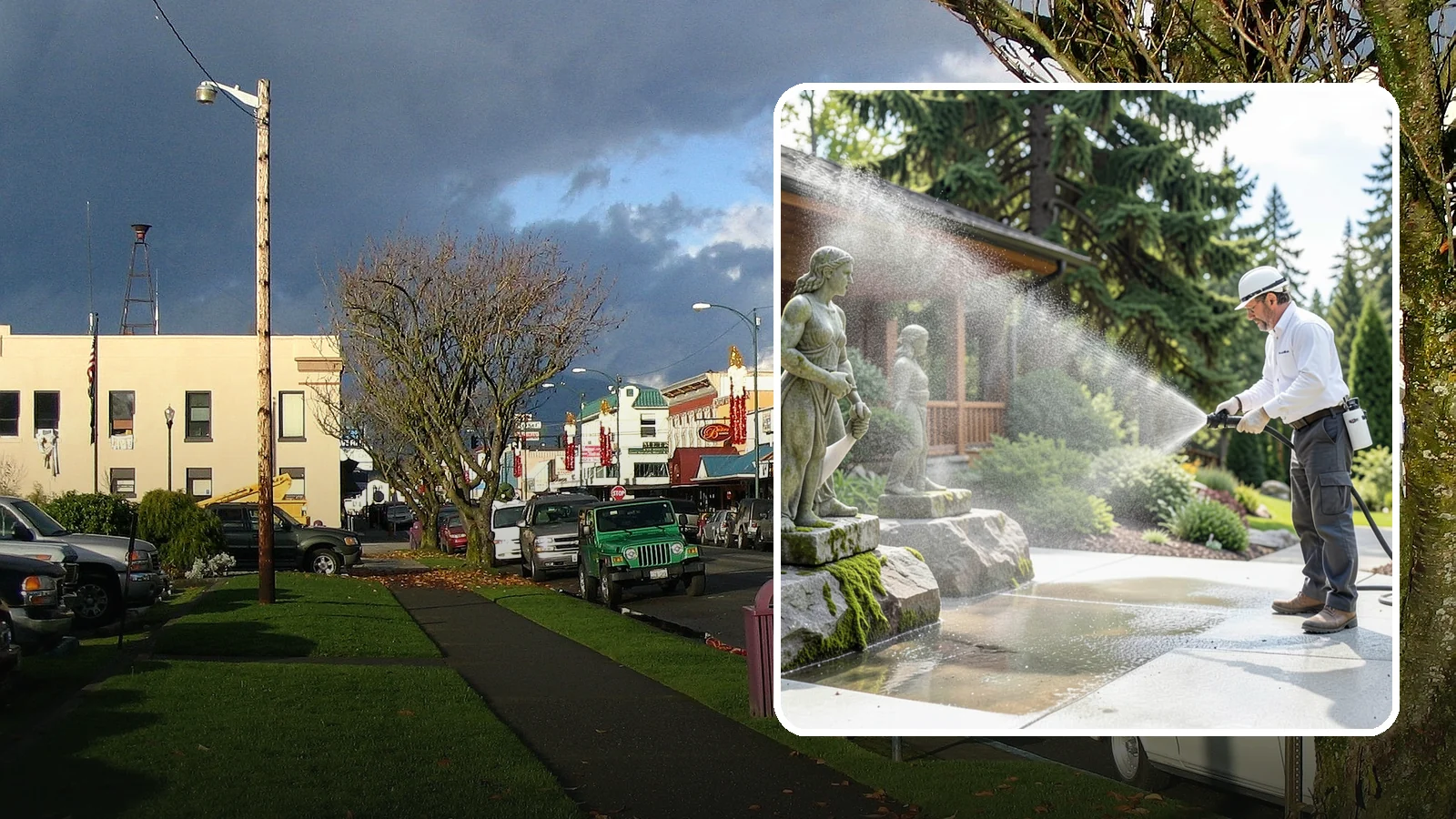 Outdoor Sculpture Cleaning in Arlington, Snohomish County, WA - We carefully clean outdoor sculptures and statues in Washington to remove algae, staining, and grime without harm.