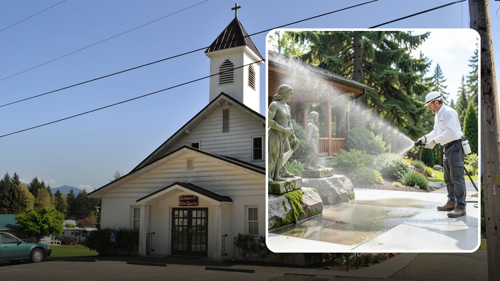 Outdoor Sculpture Cleaning in Concrete, Skagit County, WA - We carefully clean outdoor sculptures and statues in Washington to remove algae, staining, and grime without harm.
