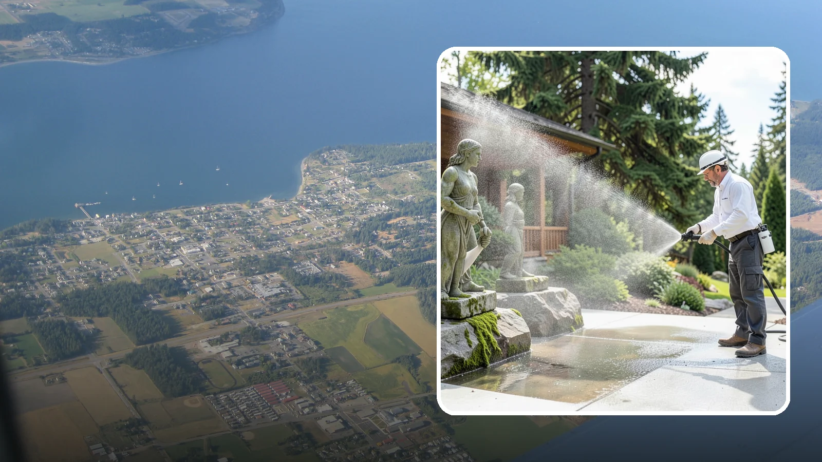Outdoor Sculpture Cleaning in Coupeville, Island County, WA - We carefully clean outdoor sculptures and statues in Washington to remove algae, staining, and grime without harm.