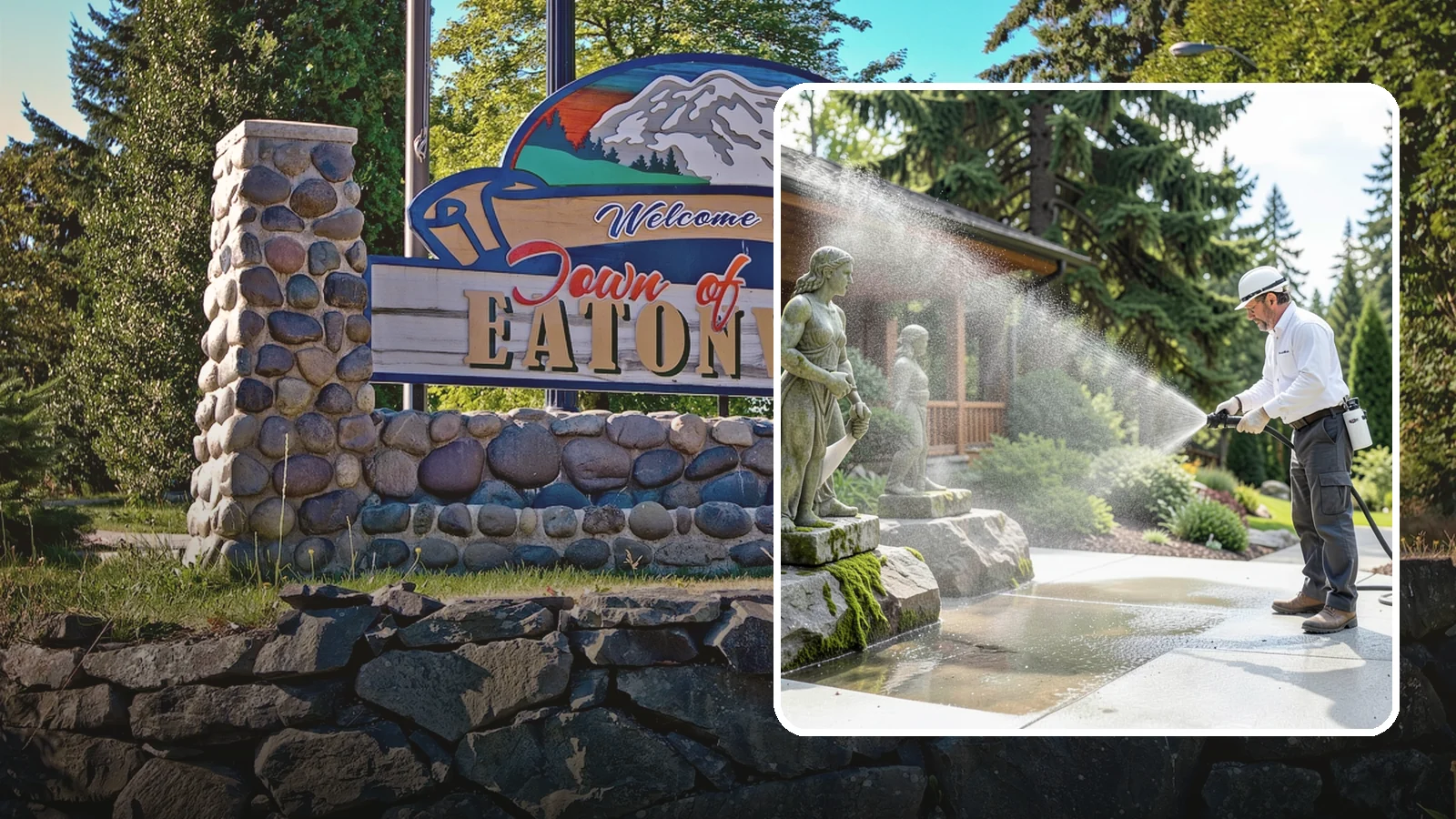 Outdoor Sculpture Cleaning in Eatonville, Pierce County, WA - We carefully clean outdoor sculptures and statues in Washington to remove algae, staining, and grime without harm.