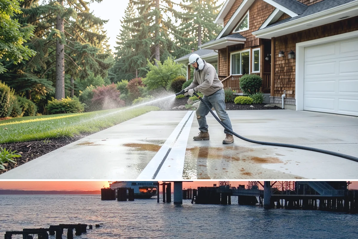 Outdoor Sculpture Cleaning in Edmonds, Snohomish County, WA - Sculptures are best cleaned in late spring after the wettest months have fueled algae growth.