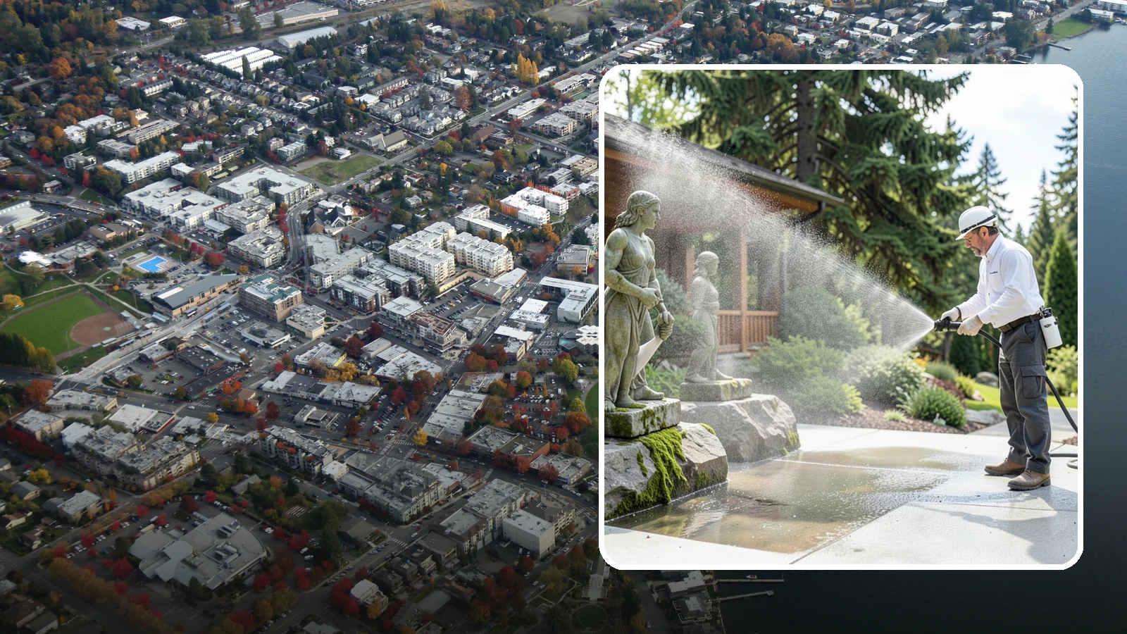 Outdoor Sculpture Cleaning in Kirkland, King County, WA - We carefully clean outdoor sculptures and statues in Washington to remove algae, staining, and grime without harm.
