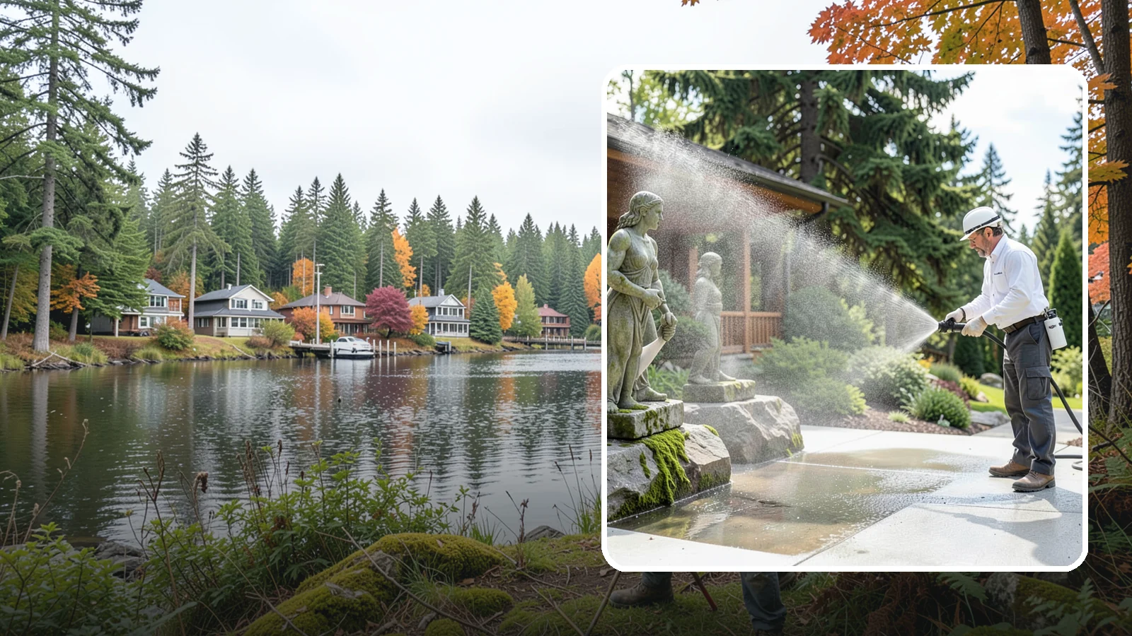 Outdoor Sculpture Cleaning in La Conner, Skagit County, WA - We carefully clean outdoor sculptures and statues in Washington to remove algae, staining, and grime without harm.