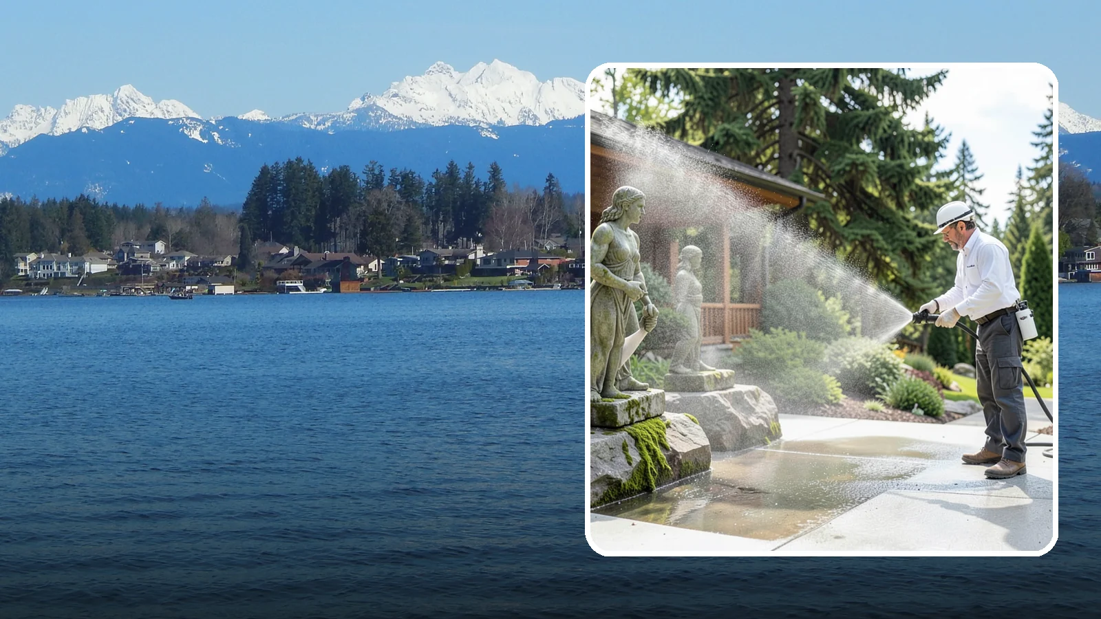 Outdoor Sculpture Cleaning in Lake Stevens, Snohomish County, WA - We carefully clean outdoor sculptures and statues in Washington to remove algae, staining, and grime without harm.