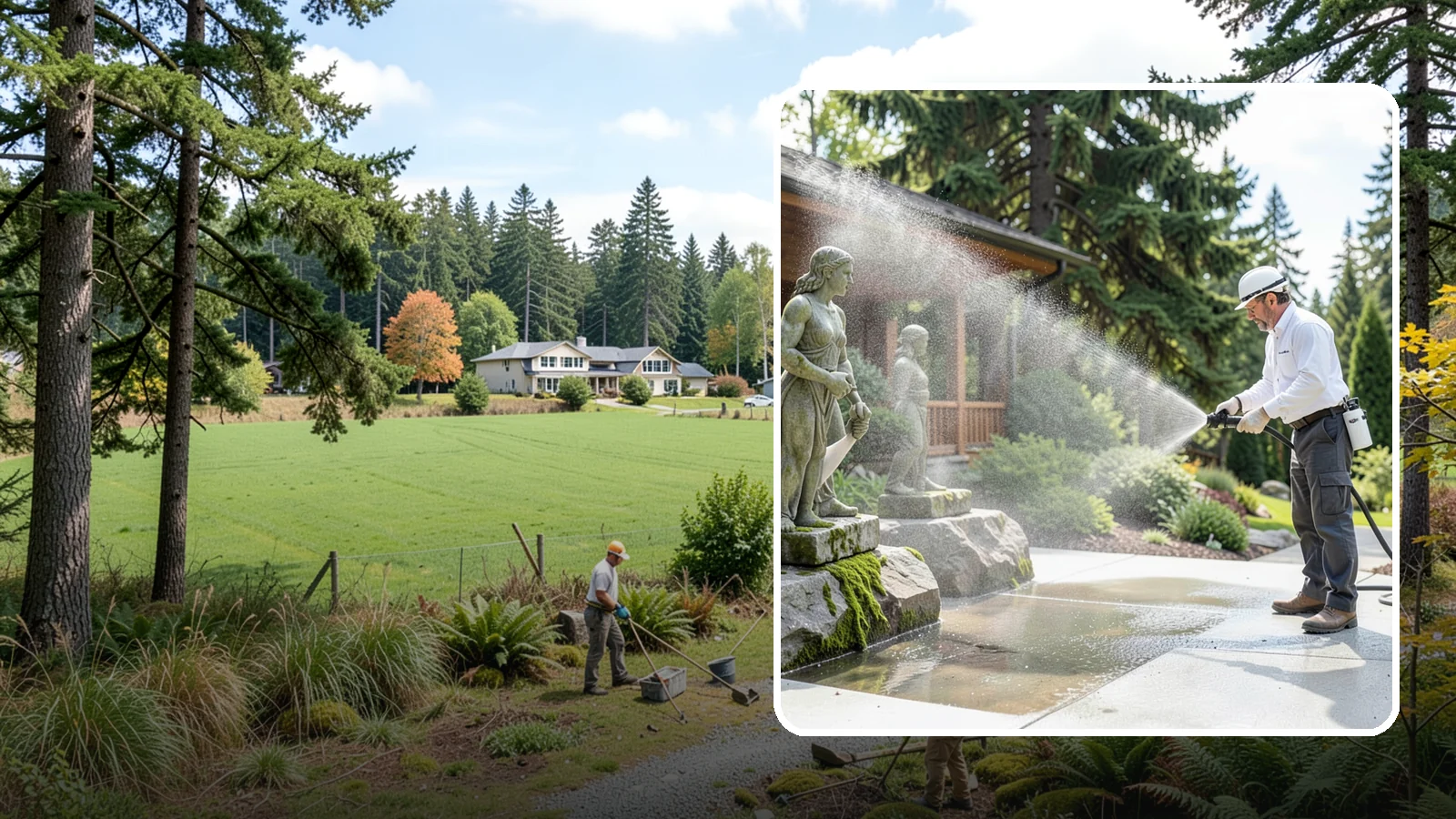 Outdoor Sculpture Cleaning in Lyman, Skagit County, WA - We carefully clean outdoor sculptures and statues in Washington to remove algae, staining, and grime without harm.