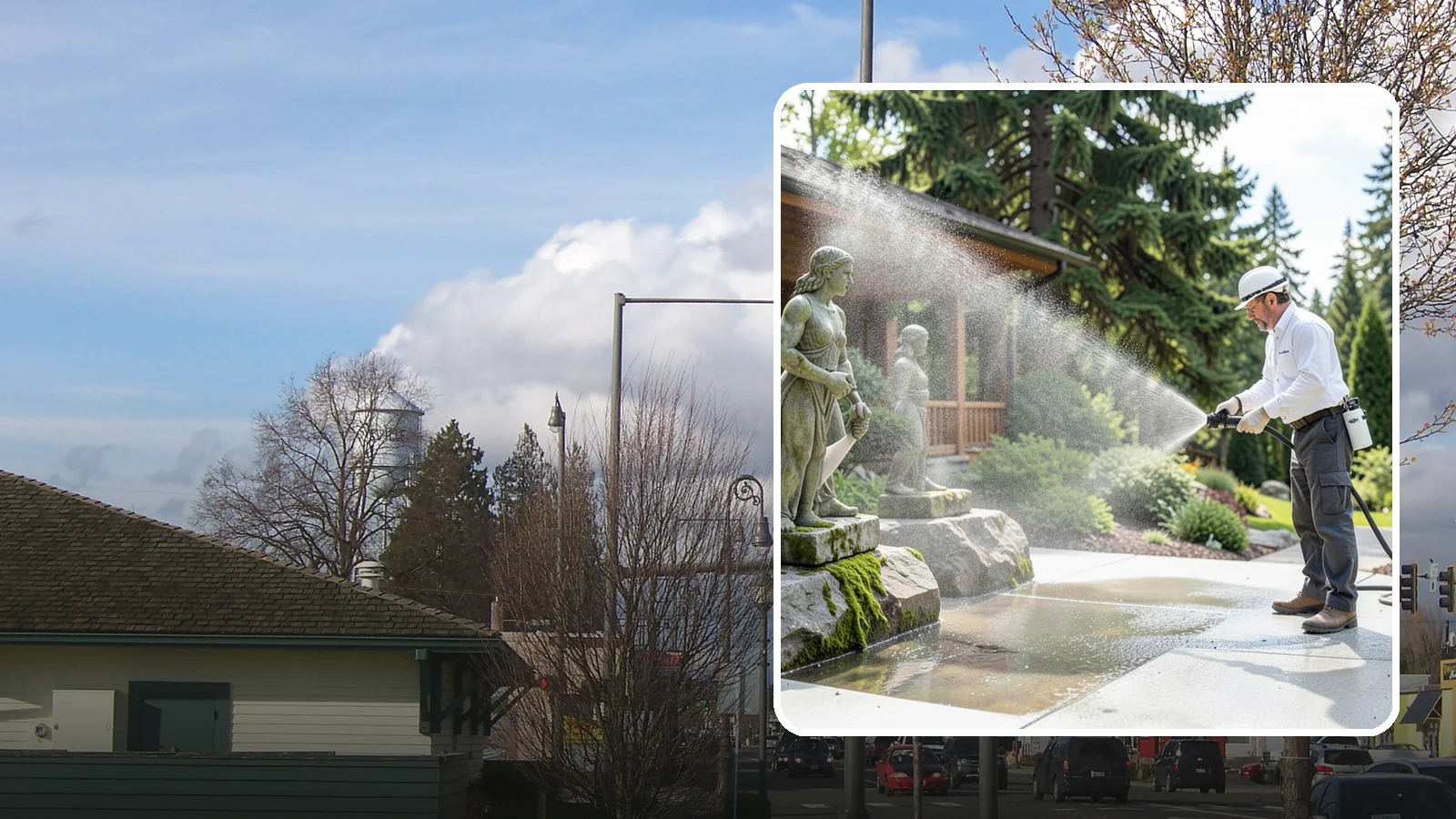 Outdoor Sculpture Cleaning in Marysville, Snohomish County, WA - We carefully clean outdoor sculptures and statues in Washington to remove algae, staining, and grime without harm.