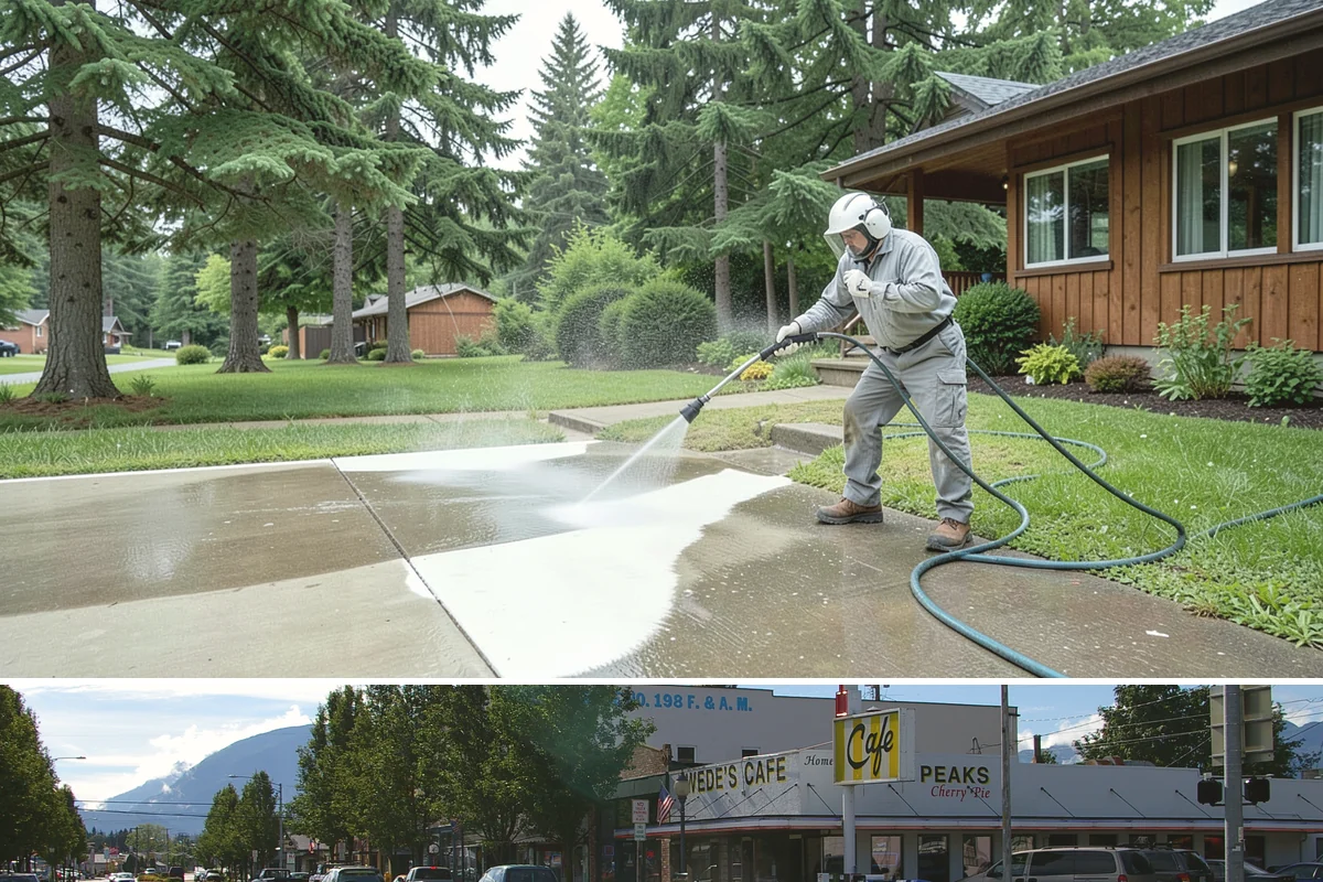 Outdoor Sculpture Cleaning in North Bend, King County, WA - Sculptures are best cleaned in late spring after the wettest months have fueled algae growth.