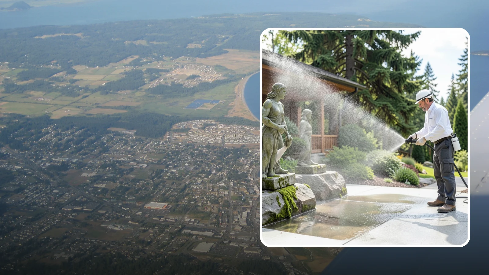 Outdoor Sculpture Cleaning in Oak Harbor, Island County, WA - We carefully clean outdoor sculptures and statues in Washington to remove algae, staining, and grime without harm.