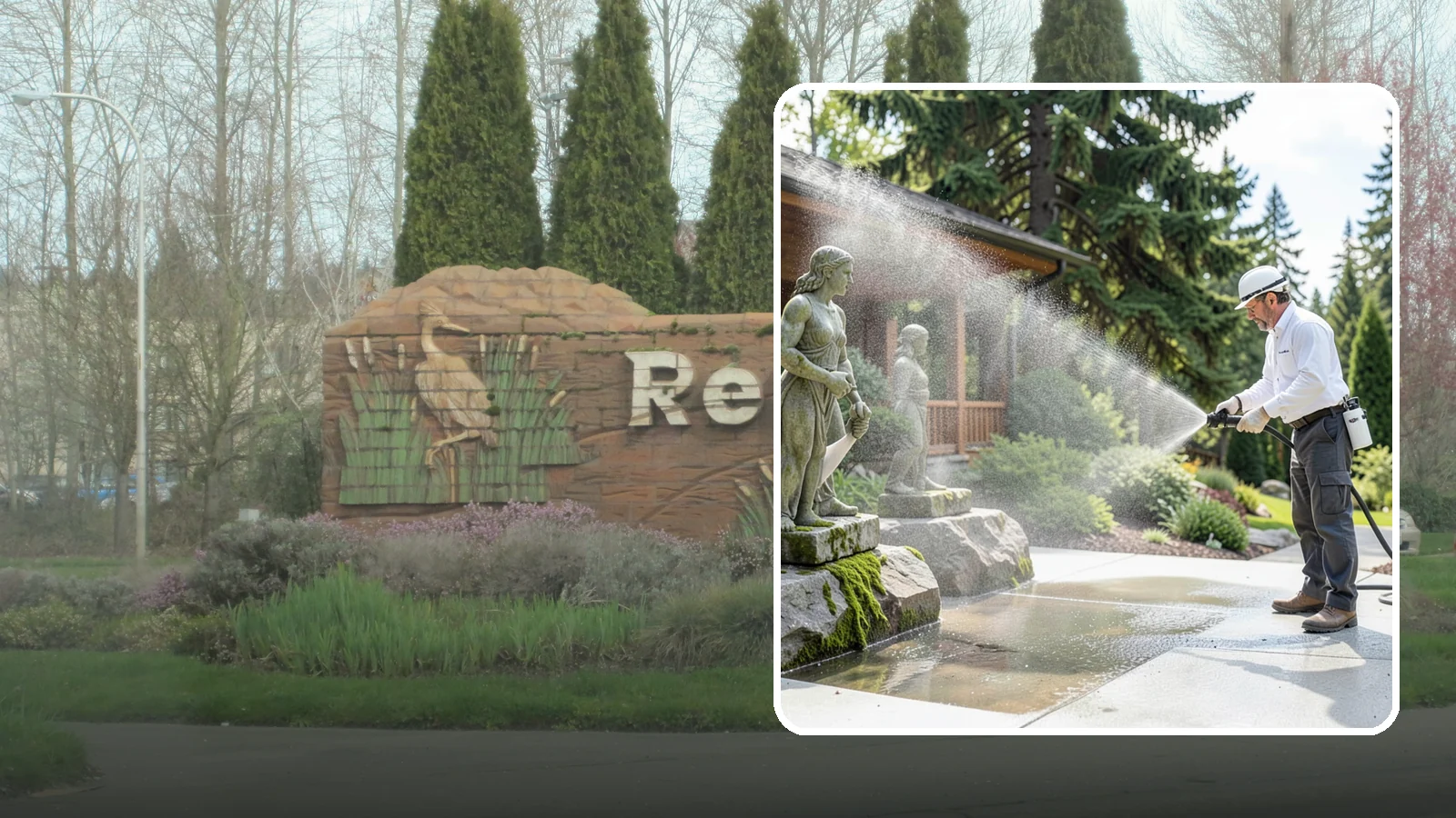 Outdoor Sculpture Cleaning in Renton, King County, WA - We carefully clean outdoor sculptures and statues in Washington to remove algae, staining, and grime without harm.
