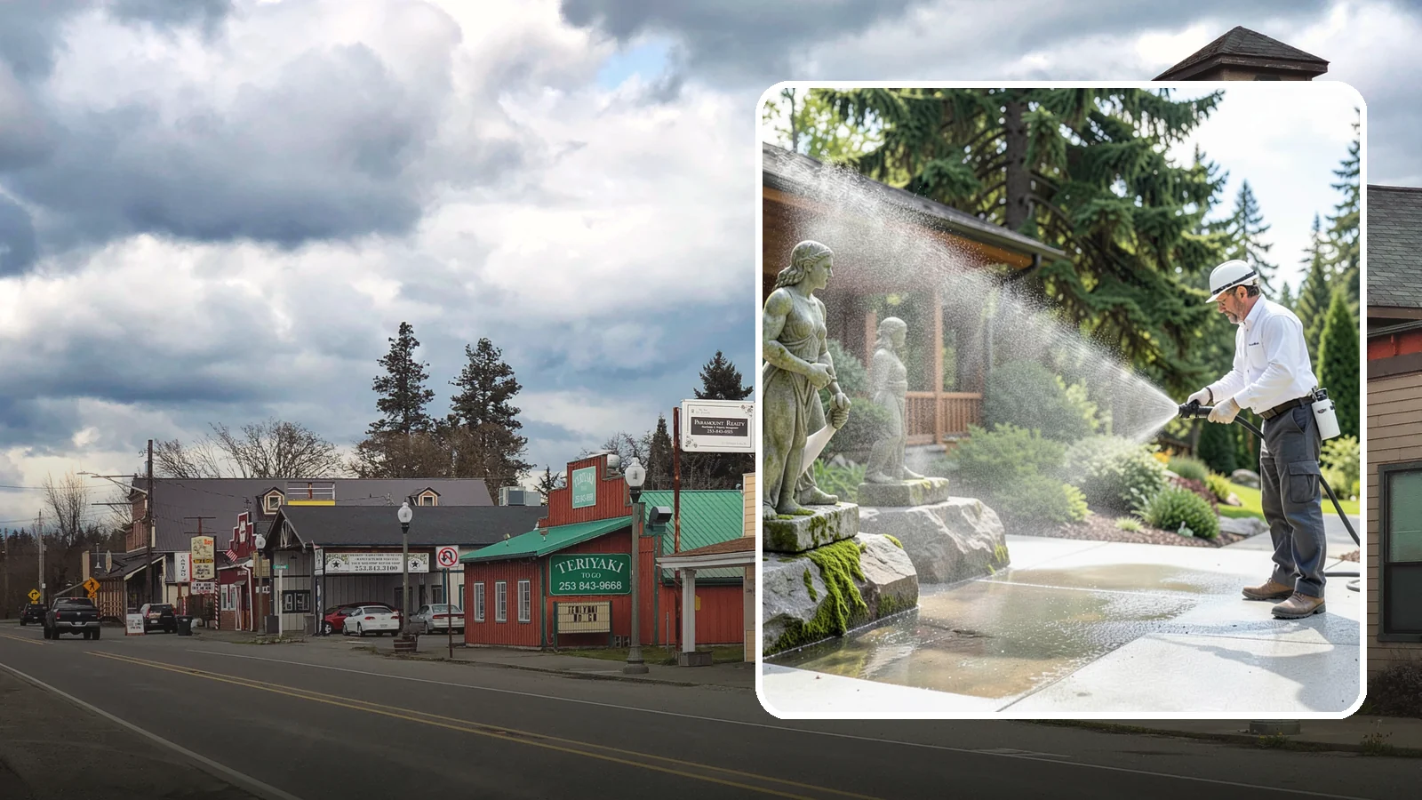 Outdoor Sculpture Cleaning in Roy, Pierce County, WA - We carefully clean outdoor sculptures and statues in Washington to remove algae, staining, and grime without harm.