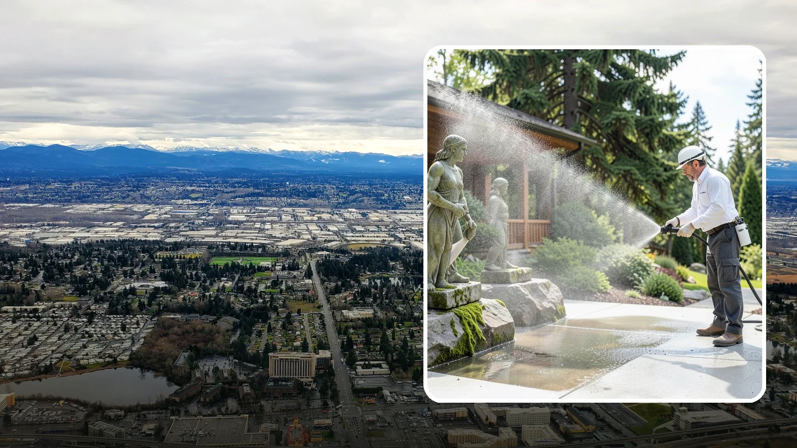 Outdoor Sculpture Cleaning in SeaTac, King County, WA - We carefully clean outdoor sculptures and statues in Washington to remove algae, staining, and grime without harm.
