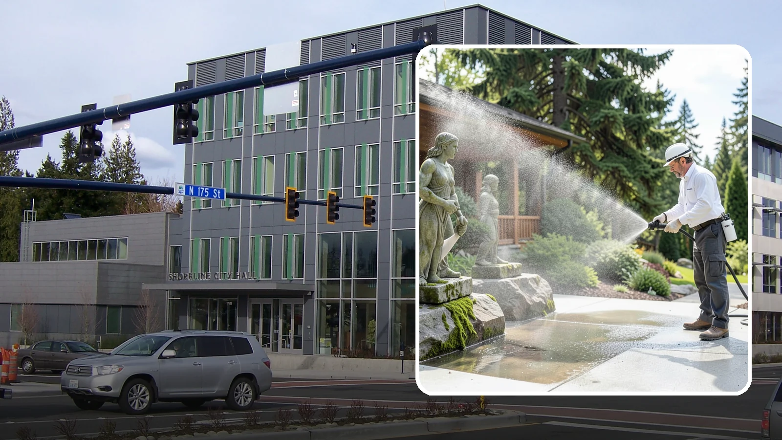 Outdoor Sculpture Cleaning in Shoreline, King County, WA - We carefully clean outdoor sculptures and statues in Washington to remove algae, staining, and grime without harm.