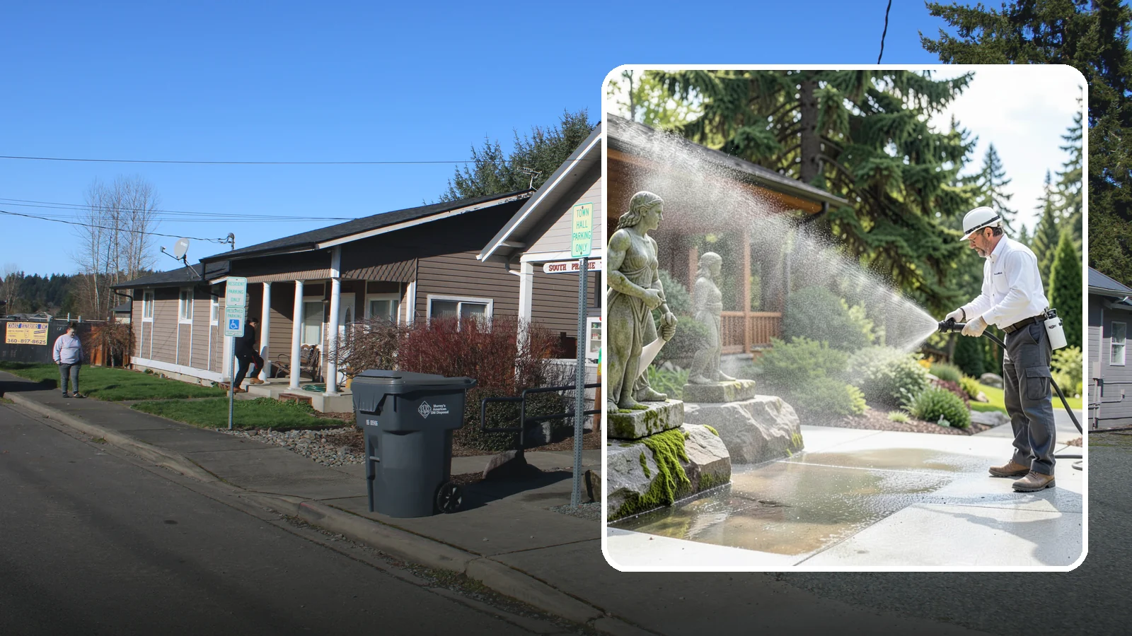 Outdoor Sculpture Cleaning in South Prairie, Pierce County, WA - We carefully clean outdoor sculptures and statues in Washington to remove algae, staining, and grime without harm.