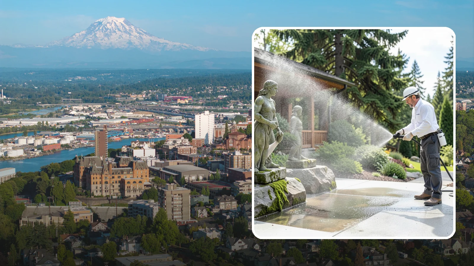 Outdoor Sculpture Cleaning in Tacoma, Pierce County, WA - We carefully clean outdoor sculptures and statues in Washington to remove algae, staining, and grime without harm.