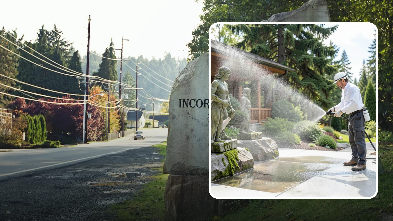 Outdoor Sculpture Cleaning in Wilkeson, Pierce County, WA - We carefully clean outdoor sculptures and statues in Washington to remove algae, staining, and grime without harm.