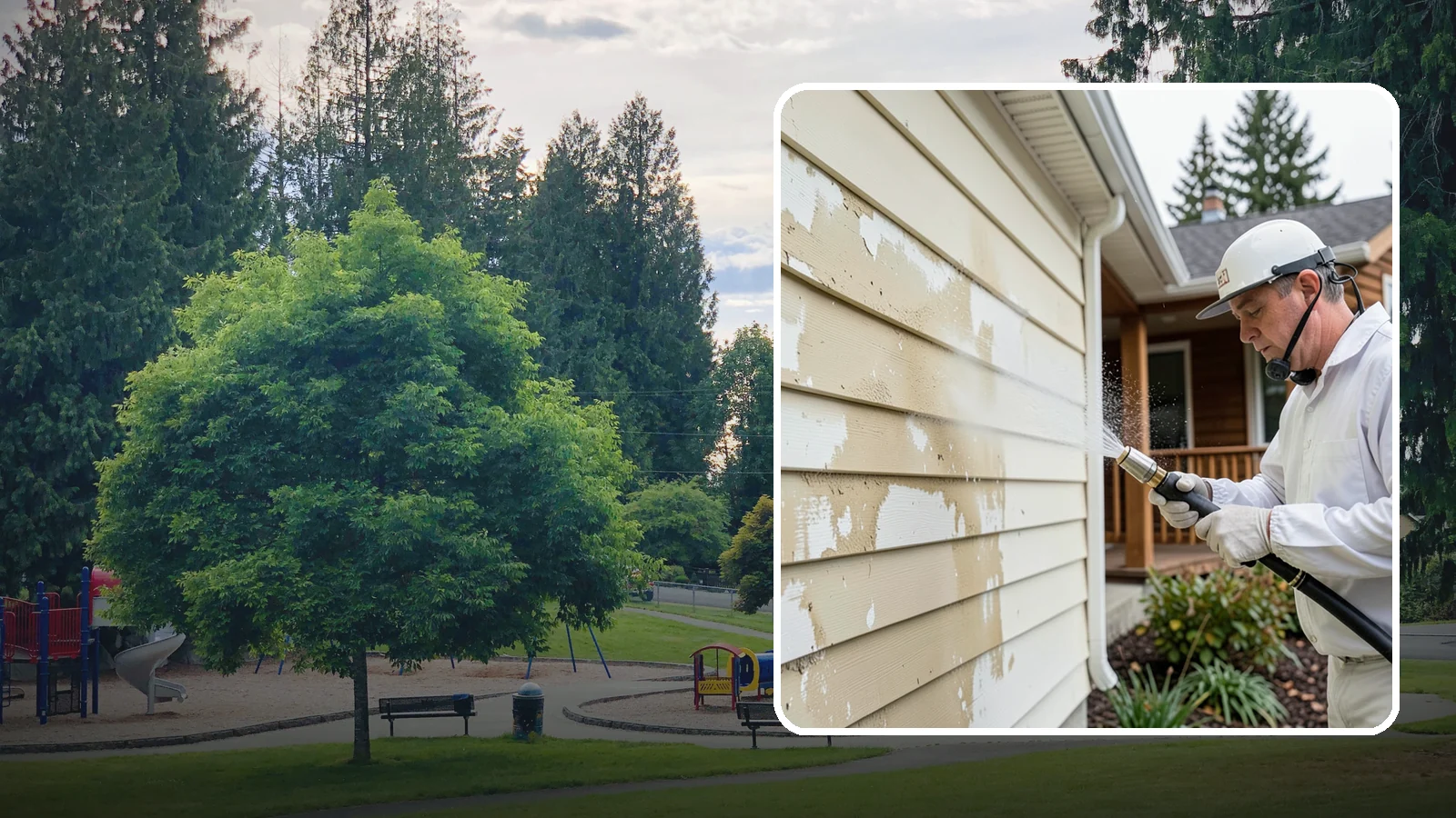 Oxidation Removal in Bonney Lake, Pierce County, WA - We strip chalky oxidation from Washington siding, gutters, and metal so surfaces regain their true color.