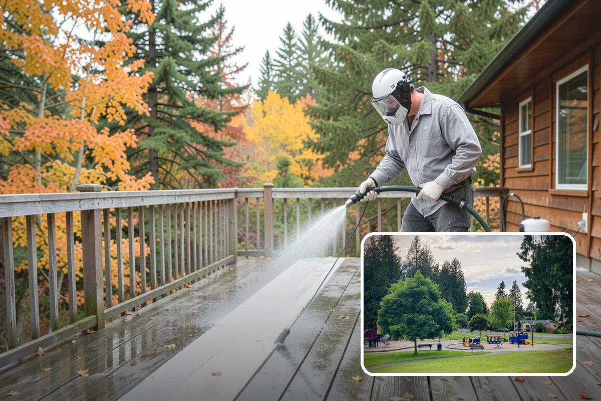 Oxidation Removal in Bonney Lake, Pierce County, WA - Restores faded color to siding and gutters