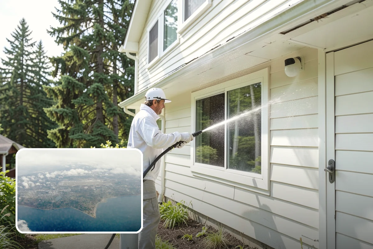 Oxidation Removal in Burien, King County, WA - Restores faded color to siding and gutters