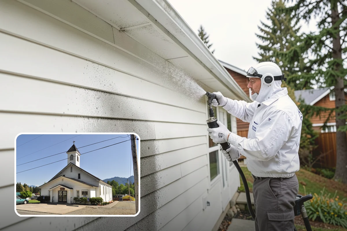 Oxidation Removal in Concrete, Skagit County, WA - Restores faded color to siding and gutters