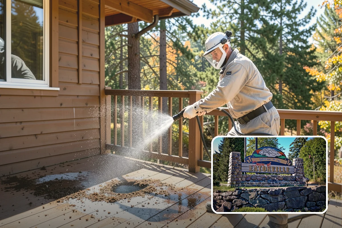 Oxidation Removal in Eatonville, Pierce County, WA - Restores faded color to siding and gutters