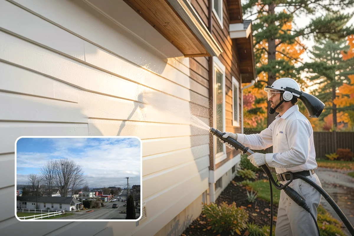 Oxidation Removal in Langley, Island County, WA - Restores faded color to siding and gutters
