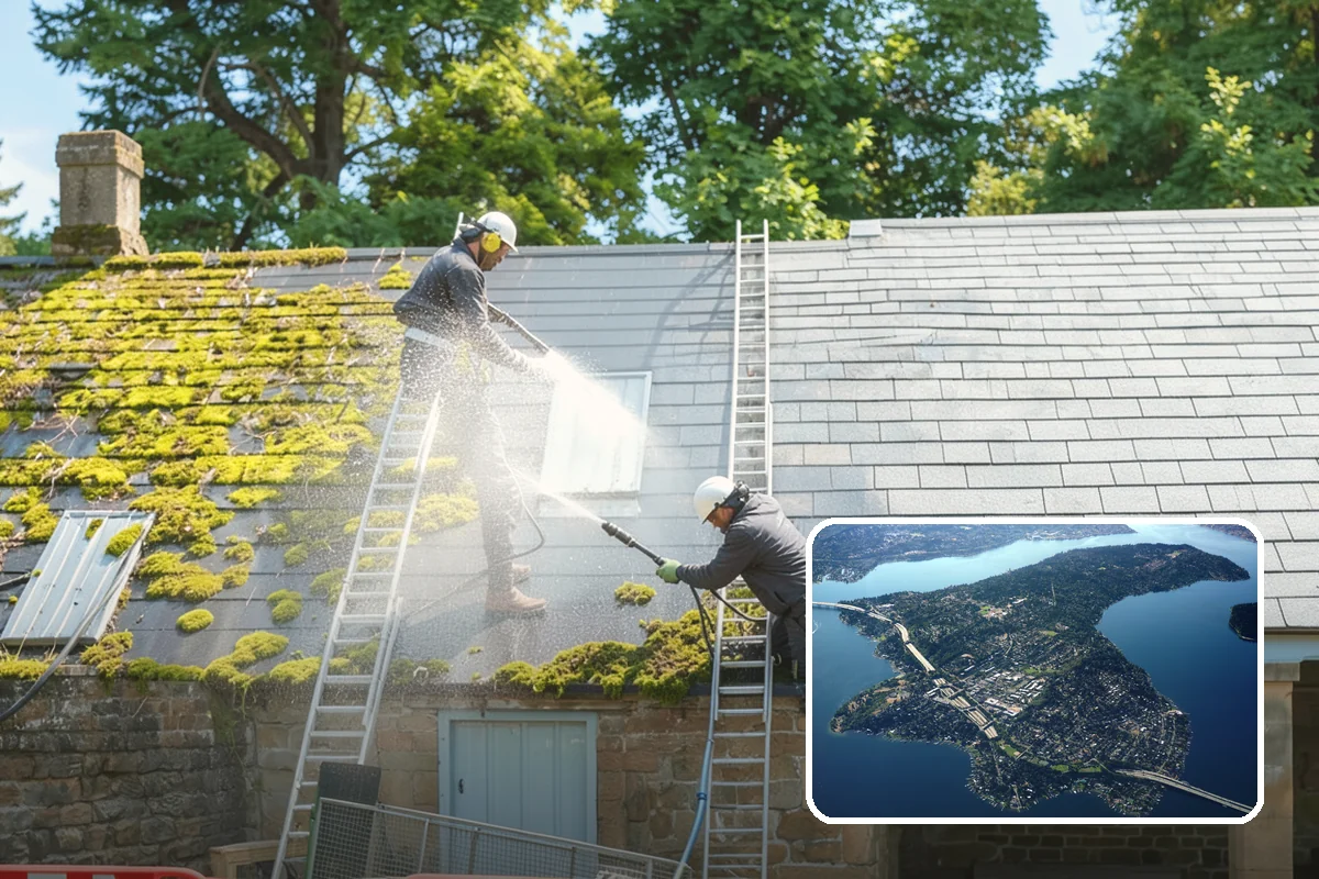 Oxidation Removal in Mercer Island, King County, WA - Restores faded color to siding and gutters