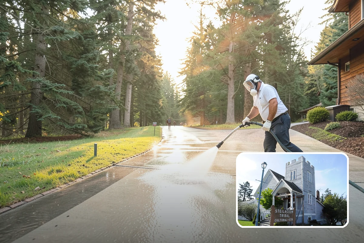 Oxidation Removal in Steilacoom, Pierce County, WA - Restores faded color to siding and gutters