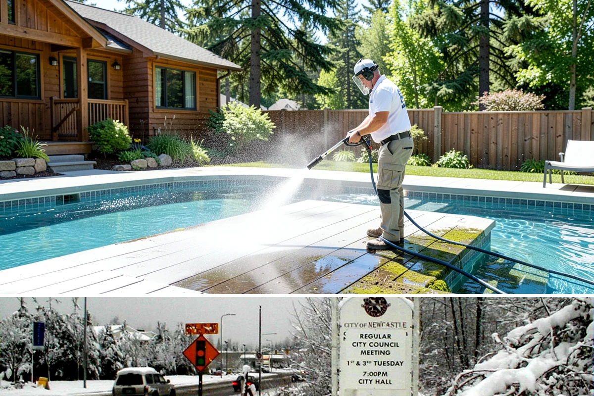 Paint Overspray Removal in Newcastle, King County, WA - Overspray removal can happen year-round, though mild dry days make solvent work more predictable.