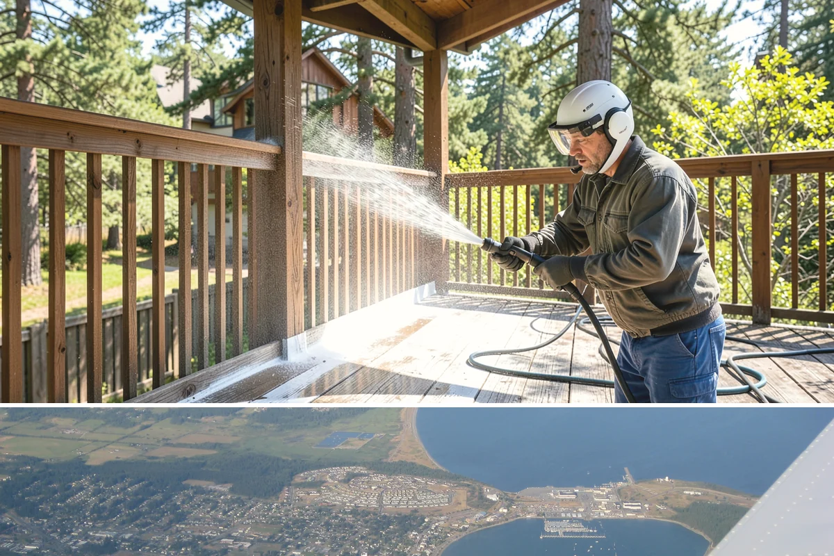 Paint Overspray Removal in Oak Harbor, Island County, WA - Overspray removal can happen year-round, though mild dry days make solvent work more predictable.